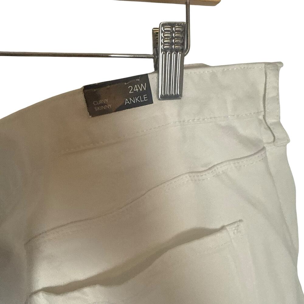 Kaari Blue Curvy Skinny Ankle White Stretch Denim Jeans Plus Size 24W - Picture 6 of 12